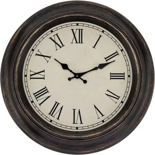 Miniatura 10 de Foxtop Reloj clásico redondo retro silencioso de 12 pulgadas, de cuarzo, decorativo, funciona con pilas, para sala de estar, cocina, oficina en casa