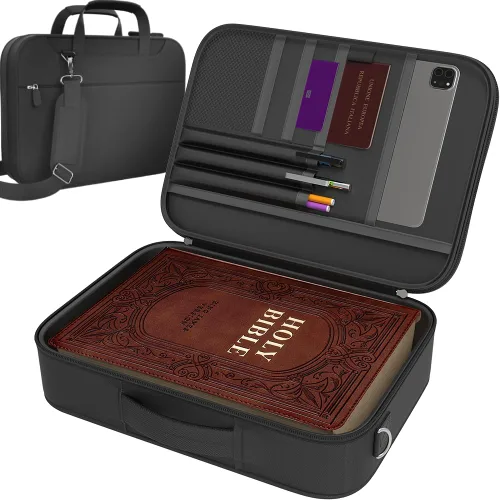 DEHITE Funda para la Biblia para hombres Funda gris para la Biblia para hombres y mujeres tamaño extra grande Bolsa de mano Fit Book 11.2 x 8.4 x