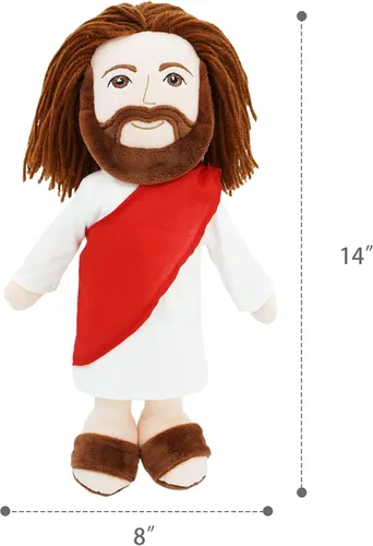 Miniatura 6 de June Garden Figura religiosa de peluche de 14 pulgadas, muñeca de peluche de Jesús, regalo de bautismo, salvador religioso de Cristo