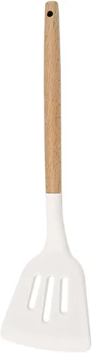 Miniatura 18 de 1 cucharón de sopa de silicona blanca con mango de madera, utensilios de cocina resistentes al calor, cuchara grande antiadherente para servir 1