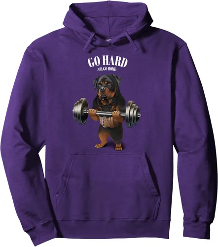Miniatura 14 de Rottweiler - Sudadera con capucha para levantamiento de pesas y gimnasio, Negro, S