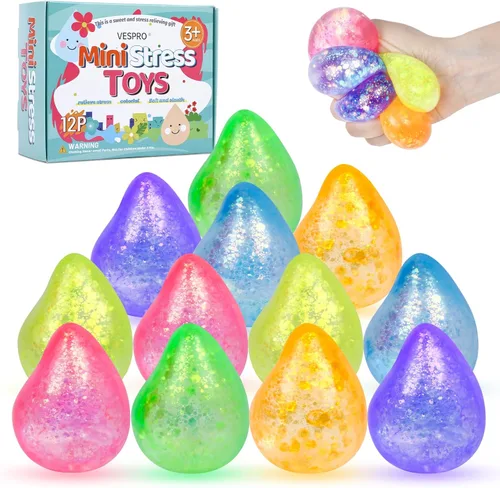 Miniatura 11 de 12Pack Juguetes de Apretar Esponjosos, Linda Pelota de Oso para Apretar, Bolas de Estrés para Alivio del Estrés, Juguetes para Tirar y Estirar