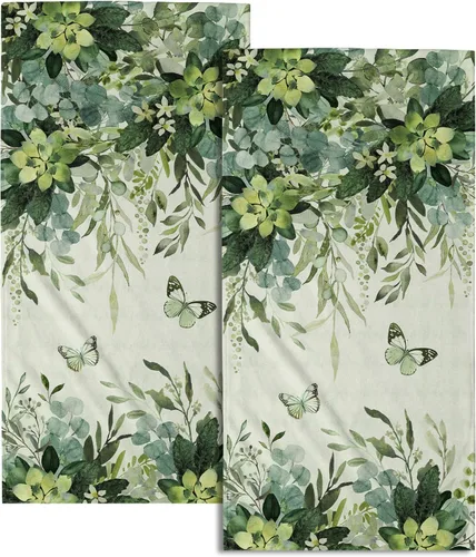 Miniatura 56 de Giwawa Toallas de Mano Verdes Bosque Nebuloso Set de 2 Montaña Bosque Suave Toallas de Huésped Toallas de Cara Baño Decoraciones Finas Toallas