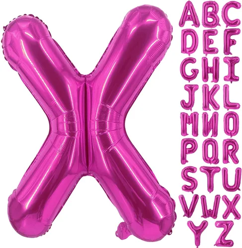 Miniatura 32 de Lovoir Globos grandes de 40 pulgadas de color rosa intenso con la letra H de gran tamaño, globo de helio de aluminio de Mylar para decoración
