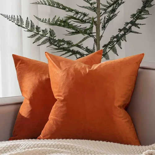 Miniatura 79 de Juspurbet - Juego de 2 fundas decorativas de terciopelo para cojines, fundas suaves para sofá, cama o sillón con cremallera oculta, para sala