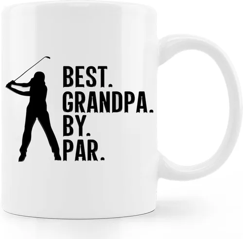 Taza de café Best Grandpa By Par, Día del Padre, Navidad, cumpleaños, regalos para abuelo, golfista taza de café de 11 onzas