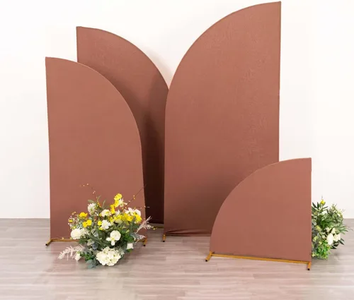 Miniatura 59 de Efavormart - Juego de 4 fundas de elastano beige para arco de media luna, fundas de telón de fondo Chiara de 2.5 pies a 7 pies para escenarios