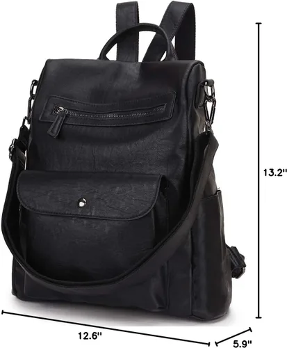 Miniatura 8 de VONXURY - Mochila para mujer, bolso de hombro de viaje de piel sintética antirrobo para mujer, bolso grande