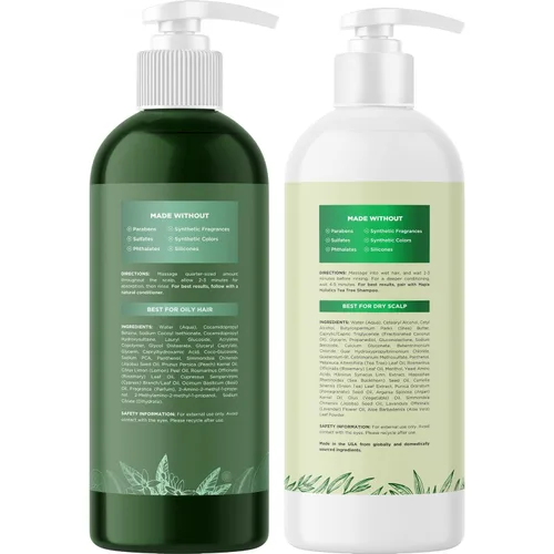 Miniatura 5 de Champú y acondicionador para cabello graso y cuero cabelludo - Champú y acondicionador sin sulfatos ni parabenos para cabello graso con aceite