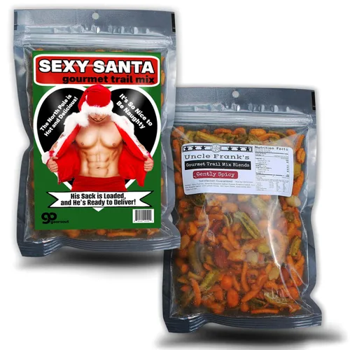 Miniatura 7 de Sexy Santa Gourmet Trail Mix – Relleno de cesta de regalo de comida gourmet – Regalos de Navidad para adultos, divertidos regalos de elefante blanco