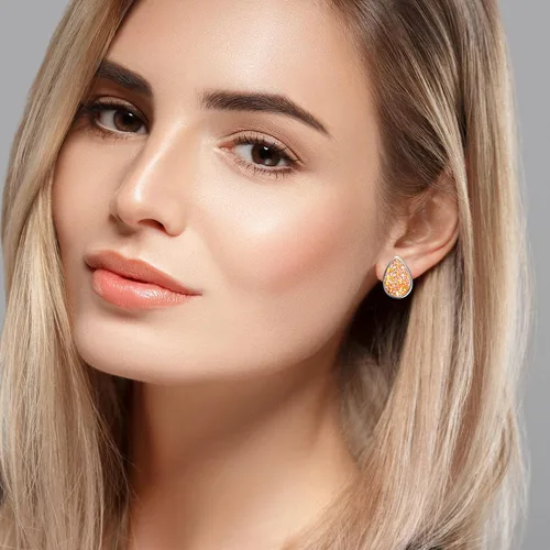 Miniatura 6 de Juego de 20 pares de aretes tipo dormilona de acero inoxidable, aretes perforados, joyería para mujer