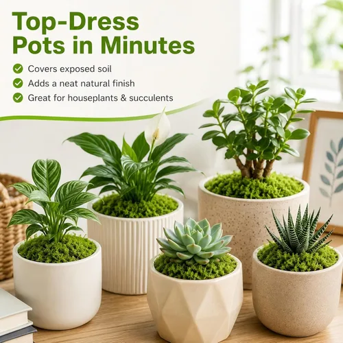 Miniatura 2 de Musgo verde falso de 3.53 onzas – Musgo artificial de MAQIHAN para plantas de interior, césped sintético para macetas, decoración de césped falso