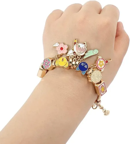 Miniatura 5 de rongji jewelry Pulsera de dibujos animados de gatito y gato, linda pulsera de metal Kawaii, regalo de cumpleaños y Navidad para dama, hija, nieta