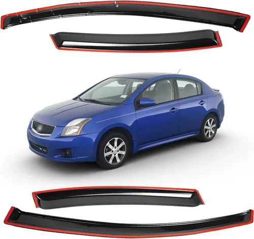 Miniatura 38 de Viseras para ventanas para Mazda 3 Sedán 4 puertas 2004 2005 2006 2007 2008 2009 estilo JDM Mugen, deflector de viento, protector solar y de lluvia