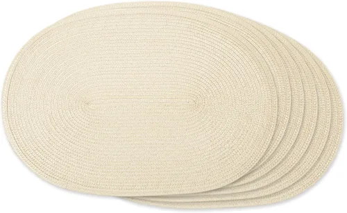 Miniatura 21 de DII - Juego de manteles individuales para interior/exterior de la colección Classic Woven, redondos, 15 pulgadas de diámetro, blanco de 6 piezas