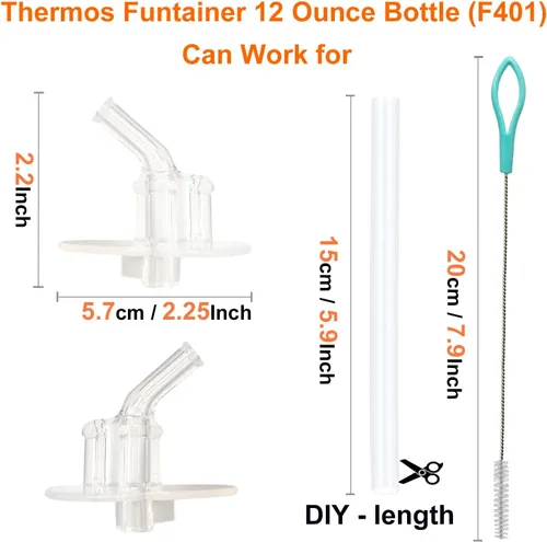 Miniatura 2 de Pajitas de repuesto para termo Funtainer botella de 12 onzas (F401), 8