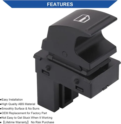 Miniatura 6 de Obaee Interruptor de control de ventana eléctrica para puerta, botón lateral del pasajero, compatible con VW Volkswagen Golf Caddy Rabbit EOS Jetta