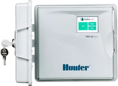 Hunter Hydrawise PRO-HC Controlador inteligente de rociadores WiFi de 12 estaciones, temporizador de riego al aire libre con pantalla táctil