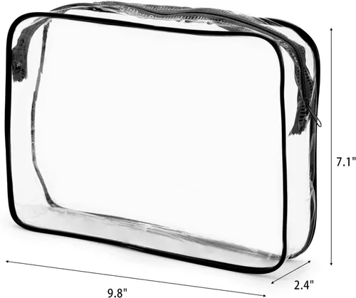 Miniatura 2 de Tbestmax 10 Piezas Bolsas de Cosméticos Transparentes Bolsas de Maquillaje Portátiles Impermeables Bolsas de Artículos de Tocador de Viaje Negro