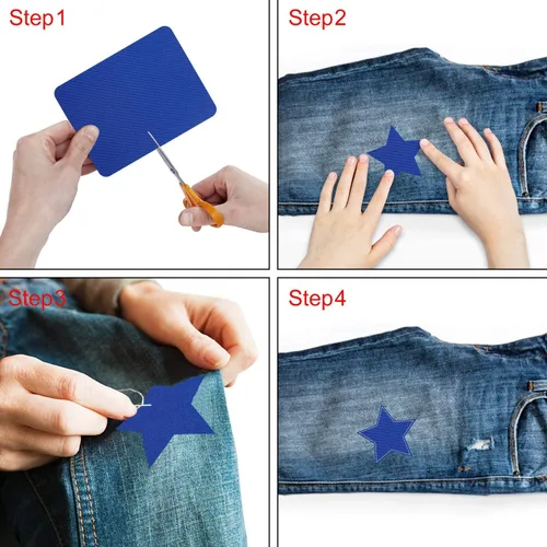 Miniatura 4 de Augshy Parche para planchar, 29 parches para planchar para reparación de ropa, pantalones de mezclilla de 4.9 x 3.7 pulgadas (colorido)