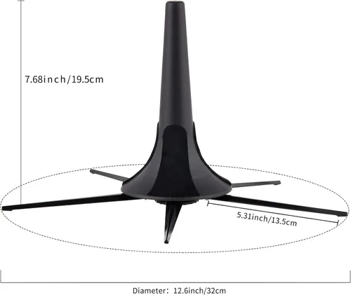 Miniatura 2 de EASTROCK Soporte portátil de metal para trompeta con 5 patas, plegable, desmontable, soporte para trompeta, patas de metal estables para trompeta