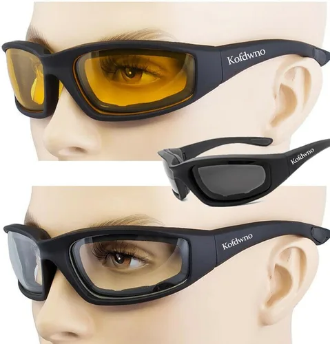 Miniatura 6 de (3 PCS) Gafas para Montar Motocicleta con Almohadillas de Espuma, Gafas Protectoras con Protección UV Anti-Viento A Prueba de Polvo, Gafas de Sol