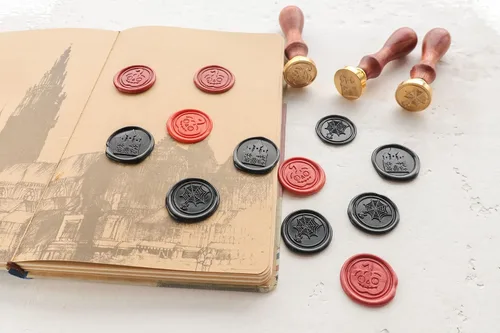 Miniatura 2 de Sello de cera, sello de esqueleto de calabaza de VOOSEYHOME con mango de palisandro, decoración en invitación, sobre de carta, caracol, selladores