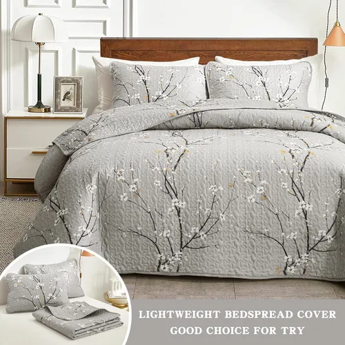 Miniatura 3 de UOZZI BEDDING - Juego de edredón reversible de 3 piezas de microfibra suave, tamaño Queen matrimonial 88 x 88 pulgadas, para todas las estaciones