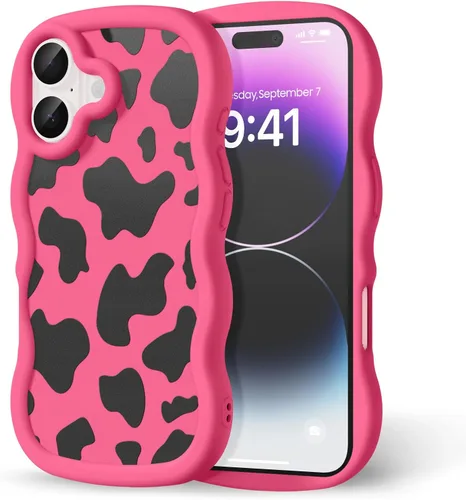Miniatura 79 de Compatible con iPhone SE/8/7 Funda para Mujeres y Niñas, Marco Ondulado Rizado con Patrón Lindo, Estética Delgada Suave Silicona TPU Parachoques