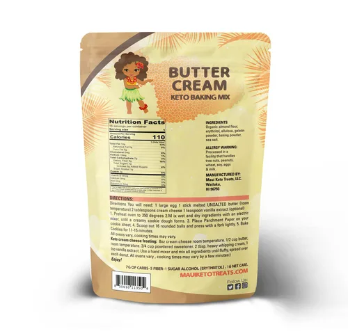Miniatura 2 de Maui Keto Treats Mezcla de galletas de crema de mantequilla, sin gluten, baja en carbohidratos, hecha con harina de almendras orgánicas, 12 onzas