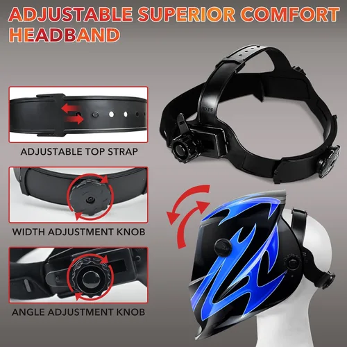 Miniatura 8 de Casco de soldadura con oscurecimiento automático, capucha de soldadura de color verdadero, máscara de soldadura alimentada por energía solar