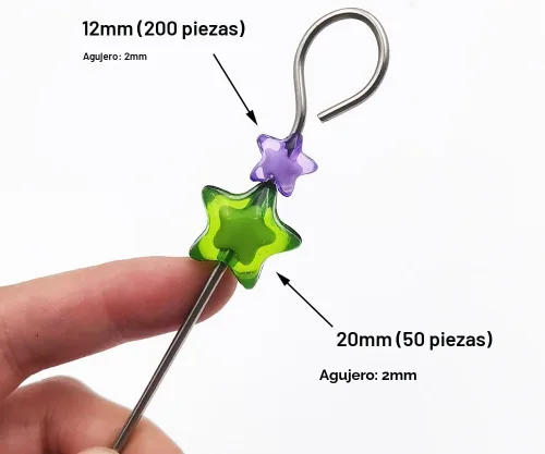 Miniatura 3 de INSPIRELLE 250 Piezas Cuentas de Acrílico en Forma de Estrella 2 Tamaños Cuentas en Cuenta para Hacer Joyería Artesanal
