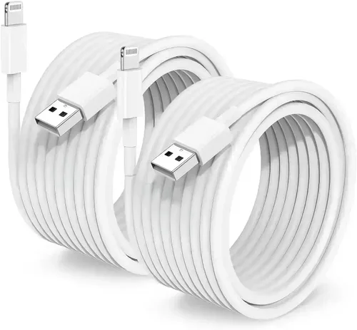 Miniatura 12 de Paquete de 3 cables de 10 pies con certificación MFi de Apple, cable largo de carga, Lightning a USB, carga rápida de 2.4 A, para iPhone 12/11/11