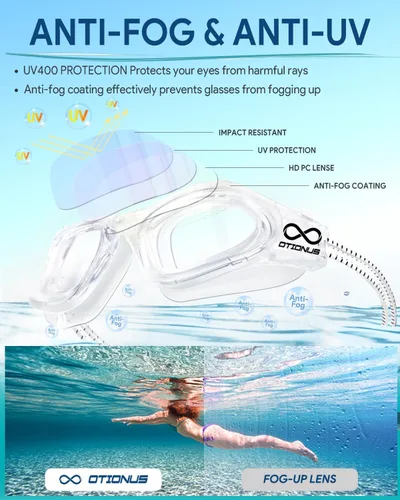 Miniatura 4 de Swim Goggles, Polarized Adult Swimming Goggles Bungee Strap No Hair Pulling Anti-fog Pool Goggles for Men Women 02-Transparente