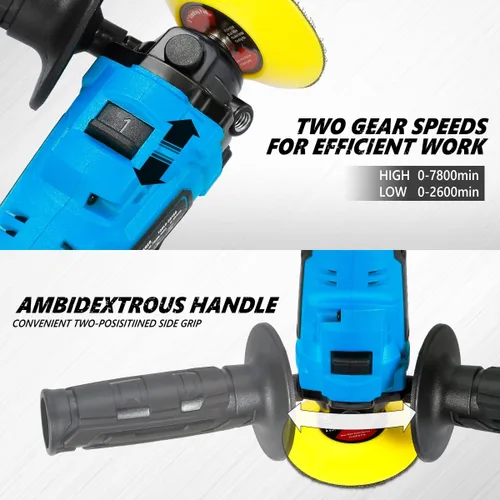 Miniatura 4 de DNA MOTORING TOOLS-00167 - Juego de herramientas de pulido inalámbrico de 12 V, velocidad de 2 velocidades para detalles de automóviles/pulido
