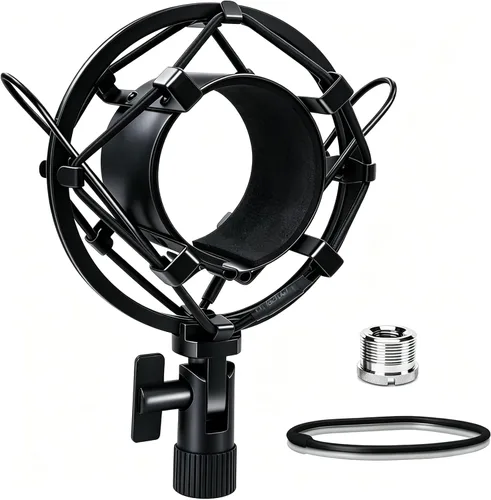 Soporte universal de montaje de choque para micrófono, clip de micrófono para diámetro de 1,85 – 2,08 pulgadas, montaje de choque antivibración