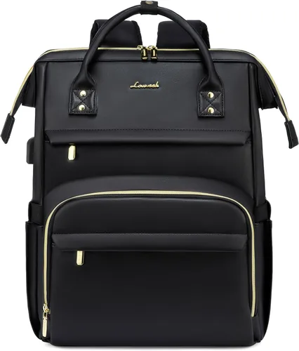 LOVEVOOK - Mochila para laptop para mujer, mochila de moda para mujer.., Negro, 15,6 pulg., Mochilas de viaje