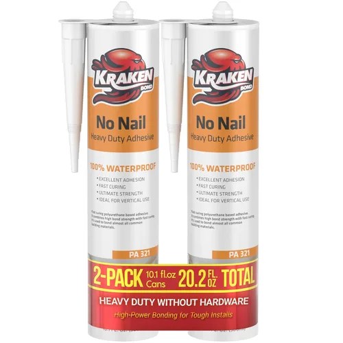 Miniatura 14 de KRAKEN BOND No More Nails - Adhesivo de poliuretano transparente, 100% impermeable (D4) y sellador para madera, cerámica, azulejos, pisos, granito