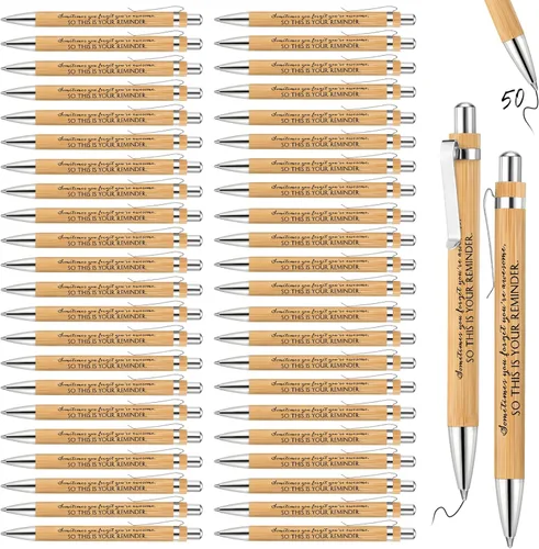 Miniatura 9 de Fuutreo 50 bolígrafos de bambú inspiradores a granel de madera de agradecimiento, regalo para estudiantes, graduación, fiesta, padre, maestro