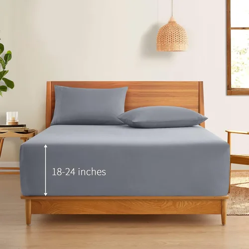 Miniatura 2 de Horbaunal - Sábana bajera de bolsillo extraprofundo tamaño California King Se ajusta hasta colchones de 24 pulgadas Sábana bajera de lujo