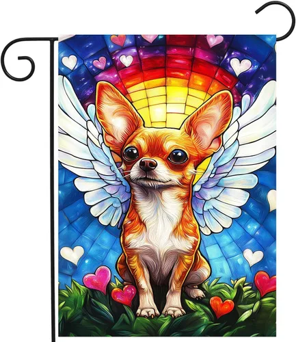 Miniatura 14 de Bandera floral de jardín Golden Retriever para jardín, banderas de bienvenida para exteriores de 12 x 18 pulgadas, bandera de perro de flores