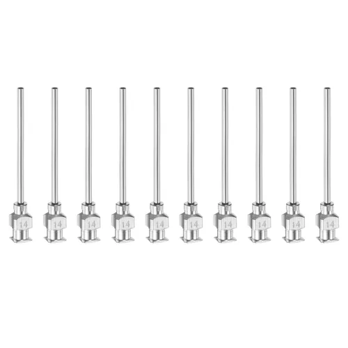 Miniatura 13 de HARFINGTON 10 agujas dispensadoras de acero inoxidable calibre 16, 1 1/2 pulgadas, tubo de aguja de pegamento de metal, puntas romas, Luer Lock