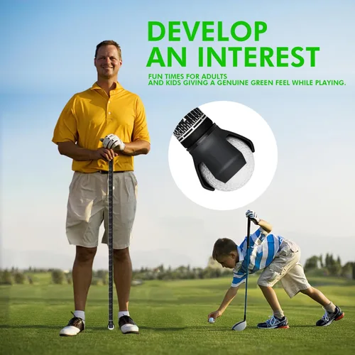 Miniatura 6 de Paquete de 9 tazas de golf con banderas, ayudas de entrenamiento de golf de plástico con recuperador de pelotas de golf, juego de agujeros de Verde