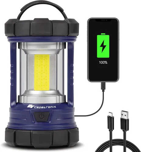 Linterna de camping, linternas LED de 3200 lúmenes para cortes de energía, cargador de teléfono de 4600 mAh y linterna recargable, 5 modos de luz,