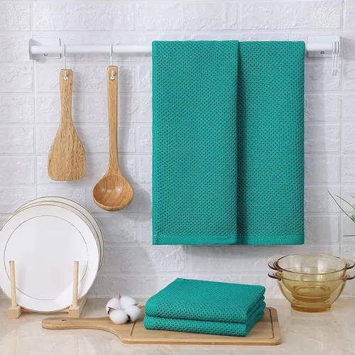 Miniatura 131 de Kitinjoy - Paños de cocina de 100 % algodón, tela de tejido gofrado, paño de limpieza ultrasuave, absorbente y de secado rápido. Beige