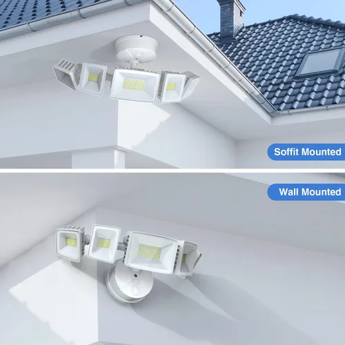 Miniatura 9 de Luz de inundación LED para exteriores de 120 W, luces de seguridad exteriores de 5 cabezales, 6500 K súper brillante, resistente al agua, IP65