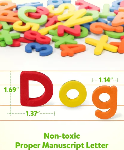 Miniatura 7 de Coogam EVA, letras magnéticas con números de 78 piezas del alfabeto ABC 123 para nevera, coloridos juguetes educativos, aprendizaje preescolar
