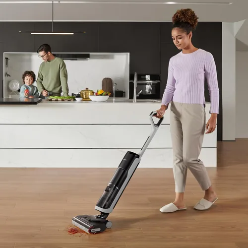 Miniatura 8 de dreame H14 - Trapeador inalámbrico para aspirar en seco y húmedo de 180°, lavado con cepillo de 140 °F, secado rápido con aire caliente en 5