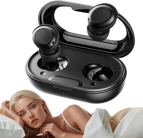 Xmenha Audífonos invisibles para dormir de lado, para dormir de lado, auriculares ocultos, planos, pequeños, discretos, micro pequeños, auriculares