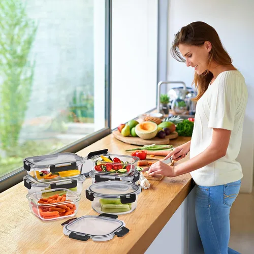 Miniatura 4 de Sorbus - Recipientes de vidrio para comidas preparadas, recipientes reutilizables para comidas preparadas aptos para lavavajillas y horno
